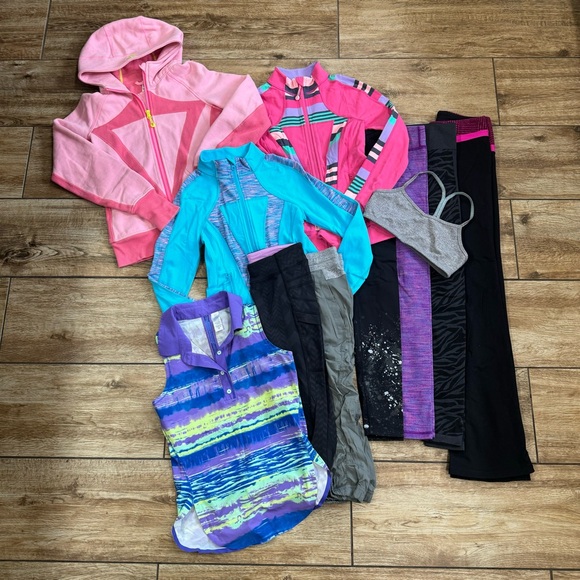 Ivivva Other - IVIVVA By Lululemon Girl Lot Of 11 Sz 12 Jackets Fleece Pants Leggings Tank Bra